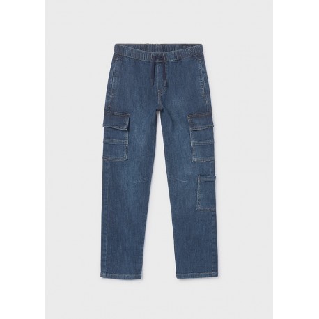 Pantalon denim jogger cargo