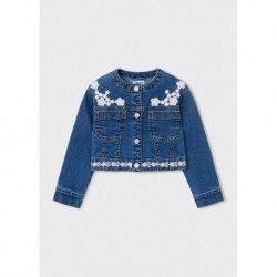 Cazadora denim guipur
